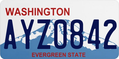 WA license plate AYZ0842