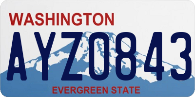 WA license plate AYZ0843