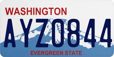 WA license plate AYZ0844