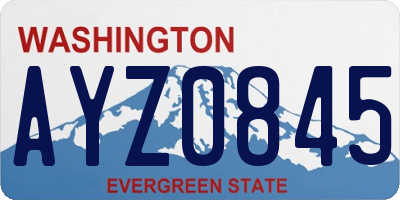 WA license plate AYZ0845