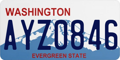 WA license plate AYZ0846