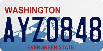 WA license plate AYZ0848