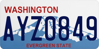 WA license plate AYZ0849