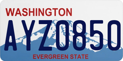 WA license plate AYZ0850