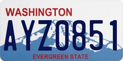 WA license plate AYZ0851