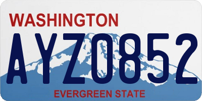 WA license plate AYZ0852