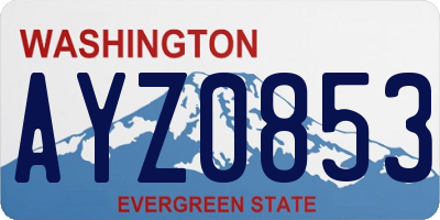 WA license plate AYZ0853