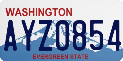 WA license plate AYZ0854