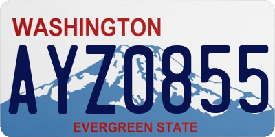 WA license plate AYZ0855