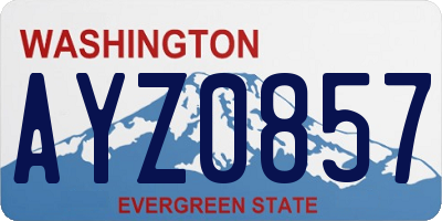 WA license plate AYZ0857