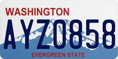 WA license plate AYZ0858
