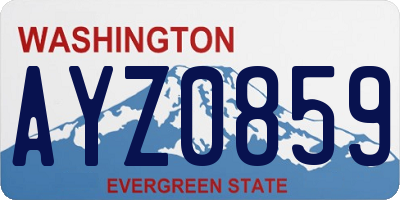 WA license plate AYZ0859