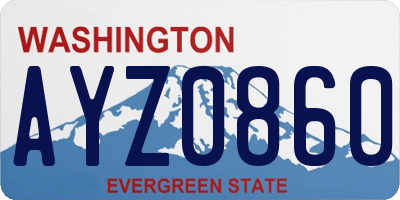 WA license plate AYZ0860