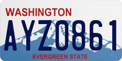 WA license plate AYZ0861