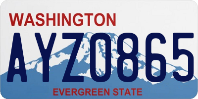 WA license plate AYZ0865