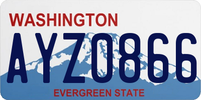 WA license plate AYZ0866