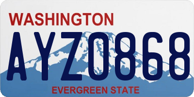 WA license plate AYZ0868