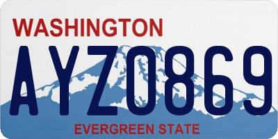 WA license plate AYZ0869