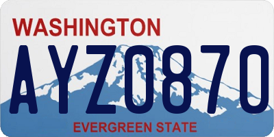 WA license plate AYZ0870