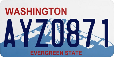 WA license plate AYZ0871