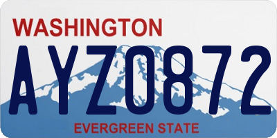 WA license plate AYZ0872