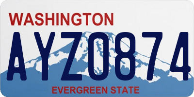 WA license plate AYZ0874