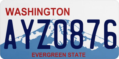 WA license plate AYZ0876