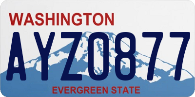 WA license plate AYZ0877