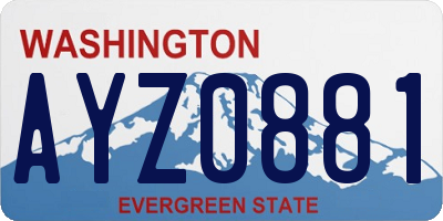 WA license plate AYZ0881