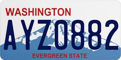 WA license plate AYZ0882