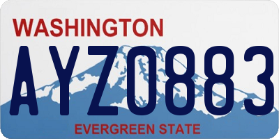 WA license plate AYZ0883