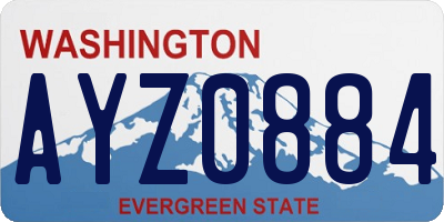 WA license plate AYZ0884