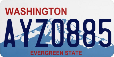 WA license plate AYZ0885