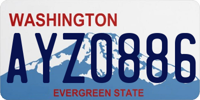 WA license plate AYZ0886