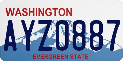 WA license plate AYZ0887