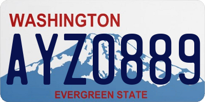 WA license plate AYZ0889