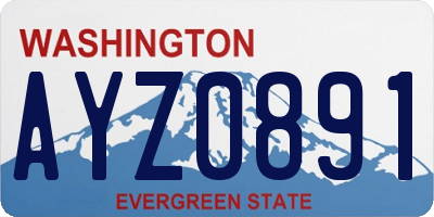 WA license plate AYZ0891