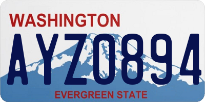 WA license plate AYZ0894