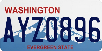 WA license plate AYZ0896