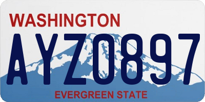 WA license plate AYZ0897