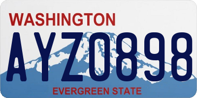 WA license plate AYZ0898