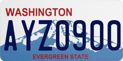 WA license plate AYZ0900