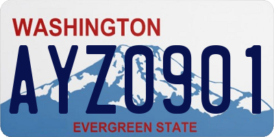 WA license plate AYZ0901