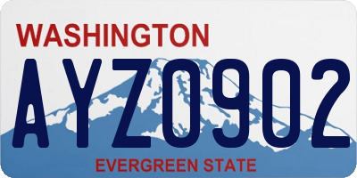 WA license plate AYZ0902