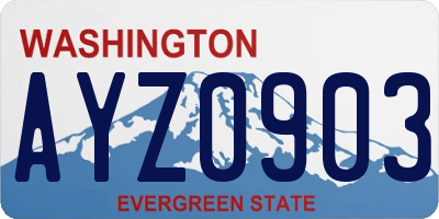 WA license plate AYZ0903