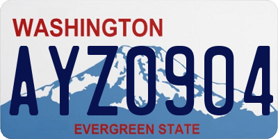 WA license plate AYZ0904