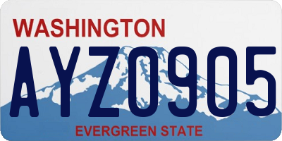 WA license plate AYZ0905