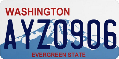 WA license plate AYZ0906