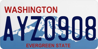 WA license plate AYZ0908