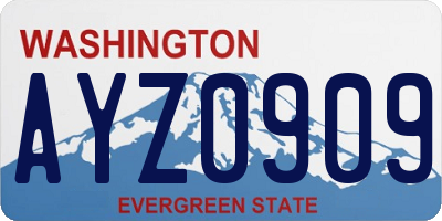 WA license plate AYZ0909